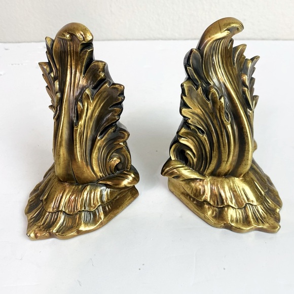 Vintage Hand Cast Bronze Philadelphia Mfg. Co Bookends Art Nouveau Botanical - Picture 3 of 8
